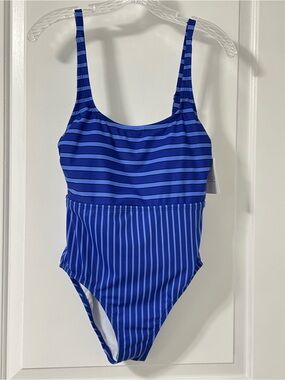 ECO Beach Classic Blue Stripe One-Piece Swimsuit Size S